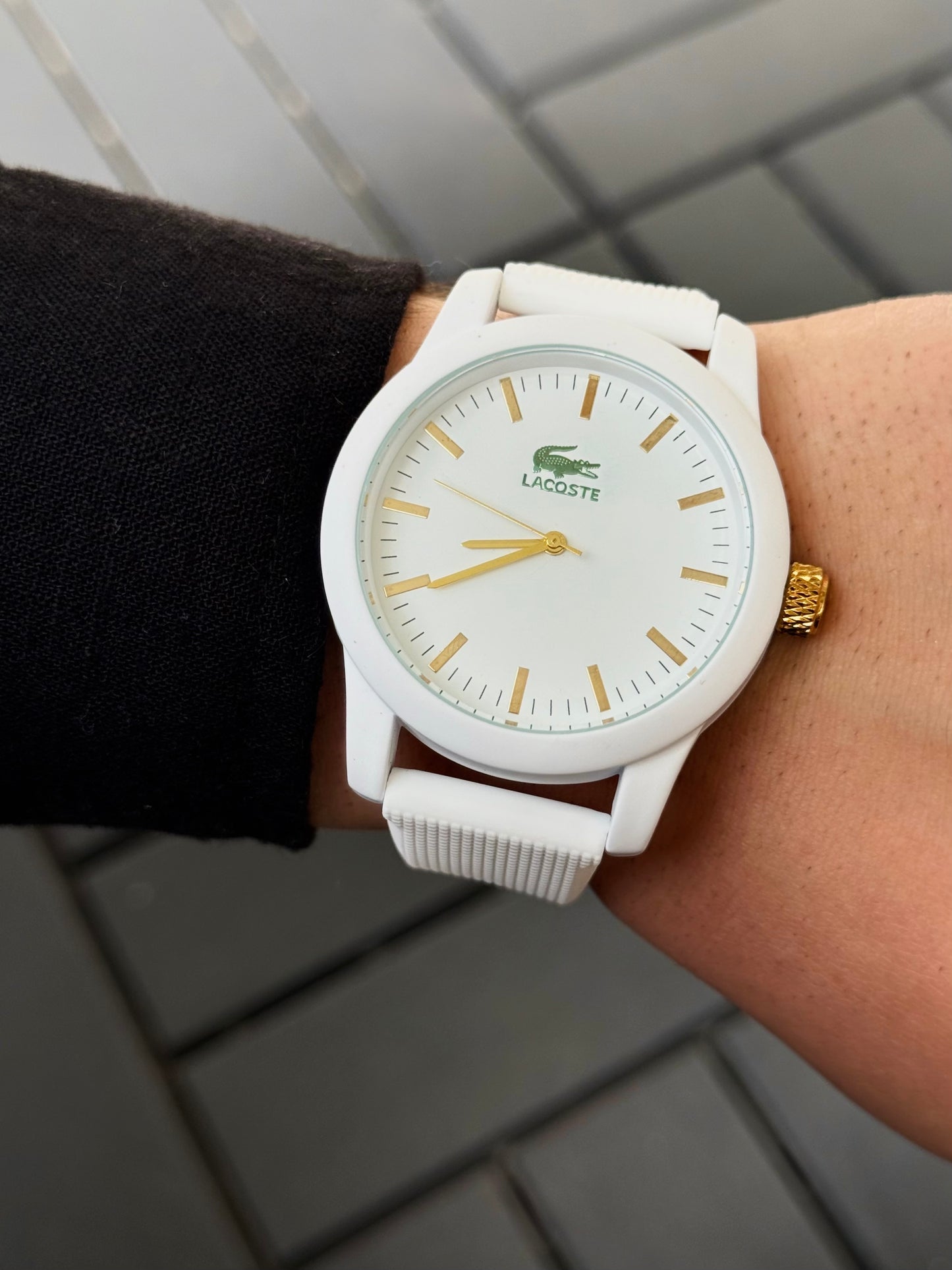LACOSTE 01 BEYAZ GOLD SPOR SAAT