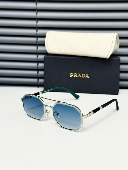 PRADA PREMİUM GÜMÜŞ- MAVİ CAM GÖZLÜK